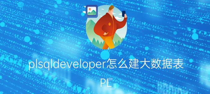 plsqldeveloper怎么建大数据表 PL/SQL Developer